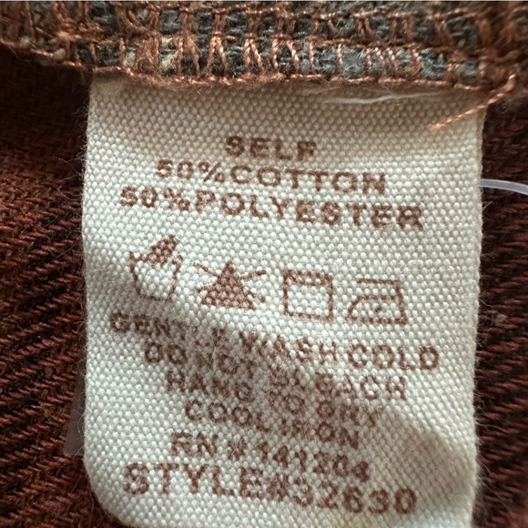 Hem & Thread Frayed Plaid Button-Up Lightweight Flannel Shirt, Striped Sides, M - Picture 12 of 15